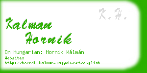 kalman hornik business card